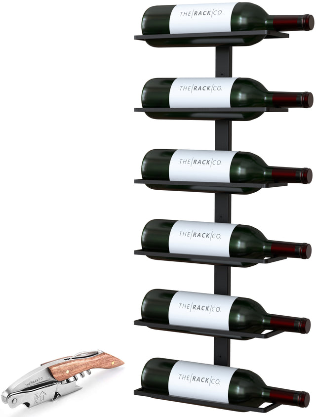 Wall Mount Wine Rack Center Frame for 6 bottles metal
