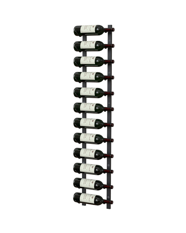 Classic wall mounted wine rack 12 bottles hooks single depth holder label-view display The Rack Co