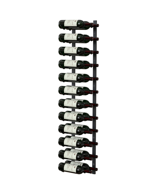 Classic wall mounted wine rack 12 bottles hooks double depth holder label-view display for 24 bottles The Rack Co
