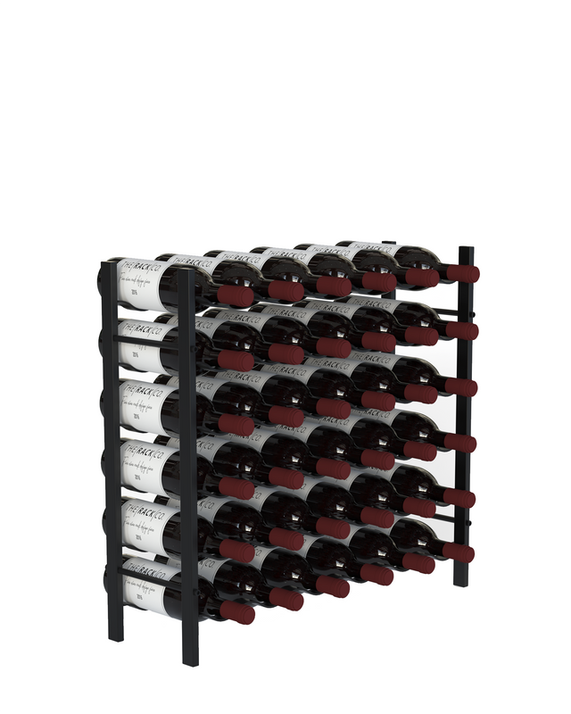 Freestanding floor wine rack black metal from The Rack Co. Wine Storage and Display Accessories