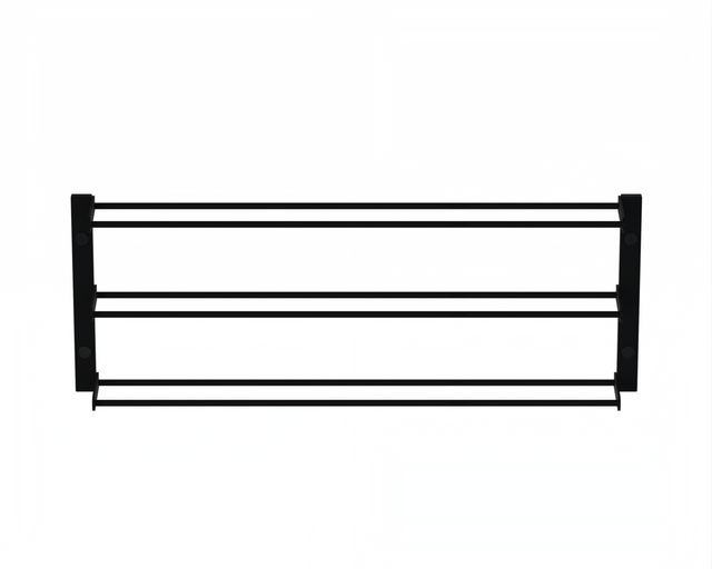 Wall-mounted wine rack for 6 bottles in black metal, horizontal label-forward display – perfect for home wine cellars, kitchens, bars, and wine walls.