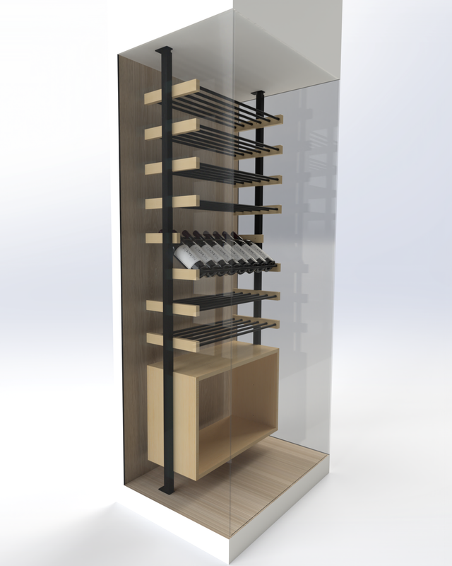 La Réserve wine display system by The Rack Co, designed to showcase wine collections, crafted in Québec, Canada.