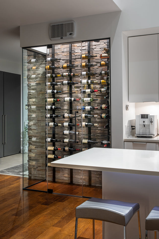 Wine Rack Column Floor to Ceiling The Rack Co custom made in Canada for Home Wine Cellar Display Storage