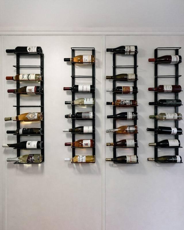 Wall mounted metal wine rack for 36 bottles label-view display home cellar from The Rack Co Canada