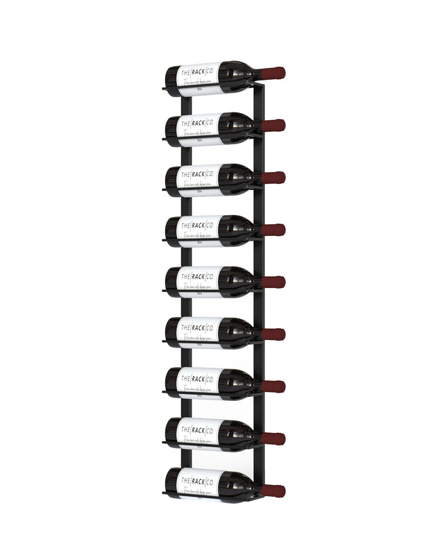 Double-Frame wall mounted wine rack by The Rack Co featuring architectural label-forward wine bottle display in Québec Canada