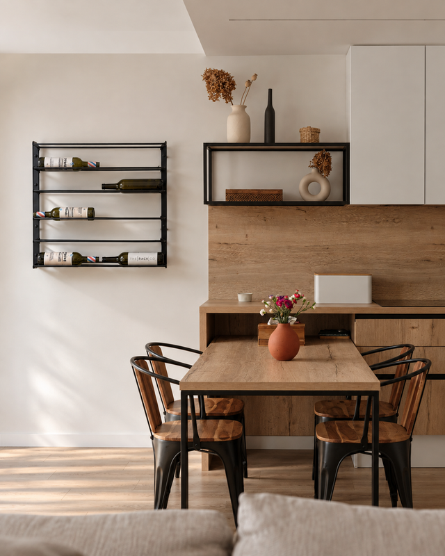 Wall-mounted Wine Rack Storage Display for 6 or 12 bottles horizontal label view home decor upgrade