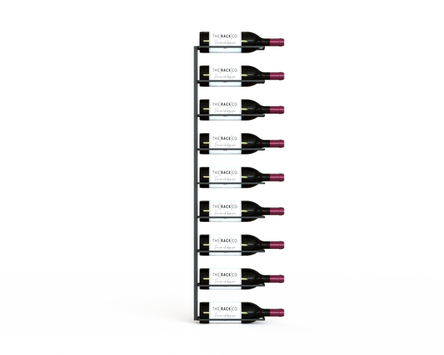 Space-saving wall mounted wine rack from the Rack Co wine storage solution 9 bottles