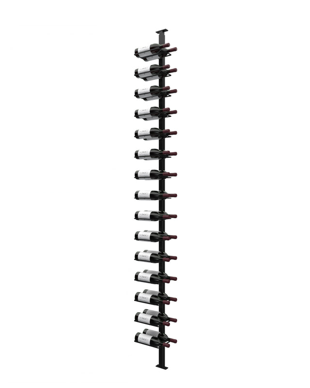 Orford modular wine wall column for 15 bottle rows with double-depth bottle storage