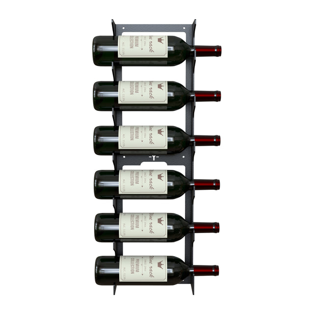 Wall Mounted Wine Rack Model Y from The Rack Co Made in Quebec Canada Metal Wine Display Storage 6 Bottles