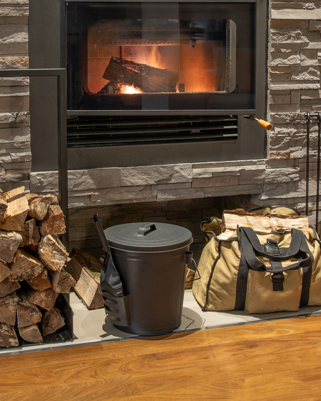 Ash Bucket with Lid, Shovel & Brush – Premium Fireplace Ash Cleanup Tools