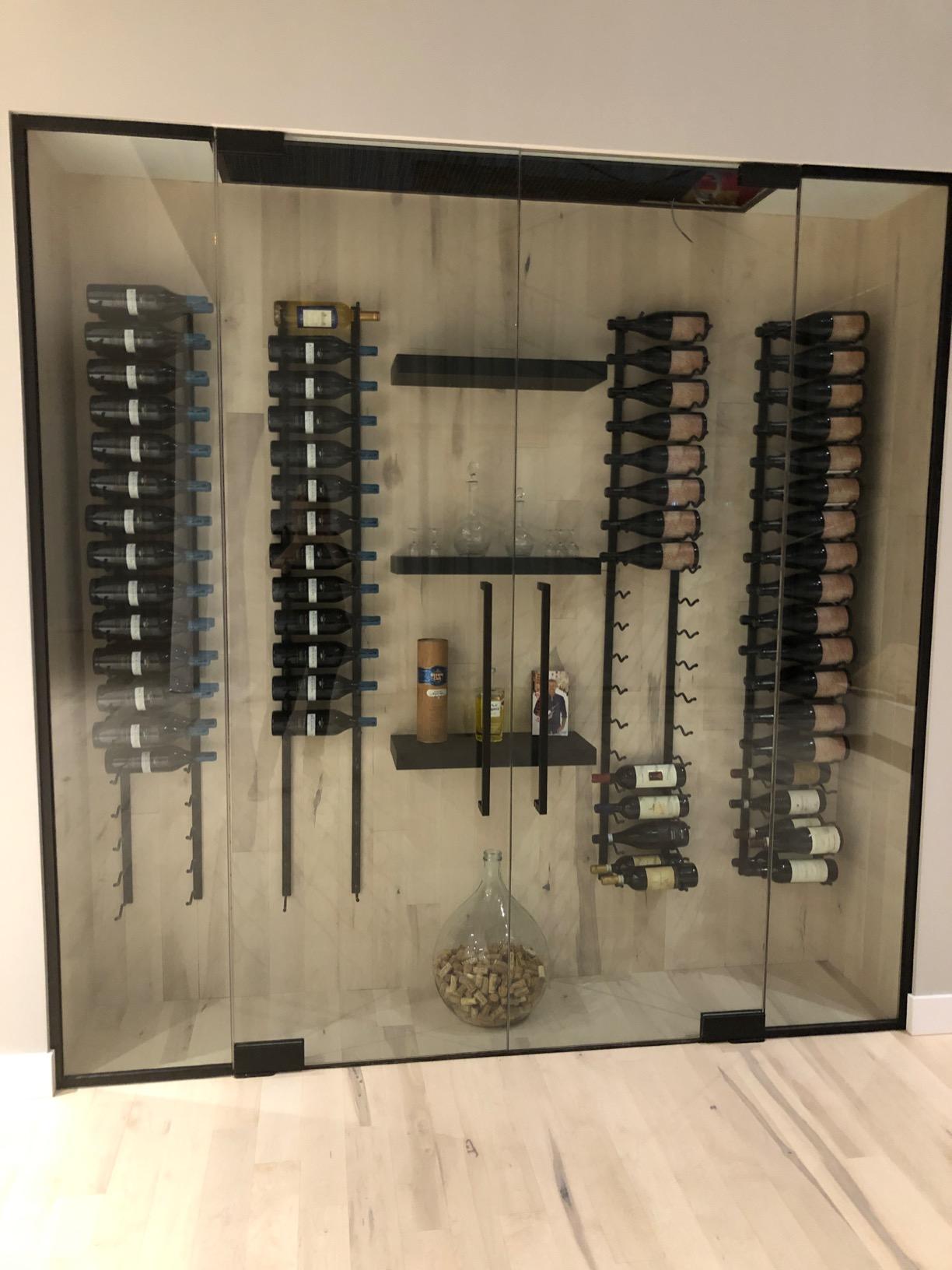 DIY Wine Cellar Inspiration Wall-Mounted Metal Rack Double Depth from The Rack Co.