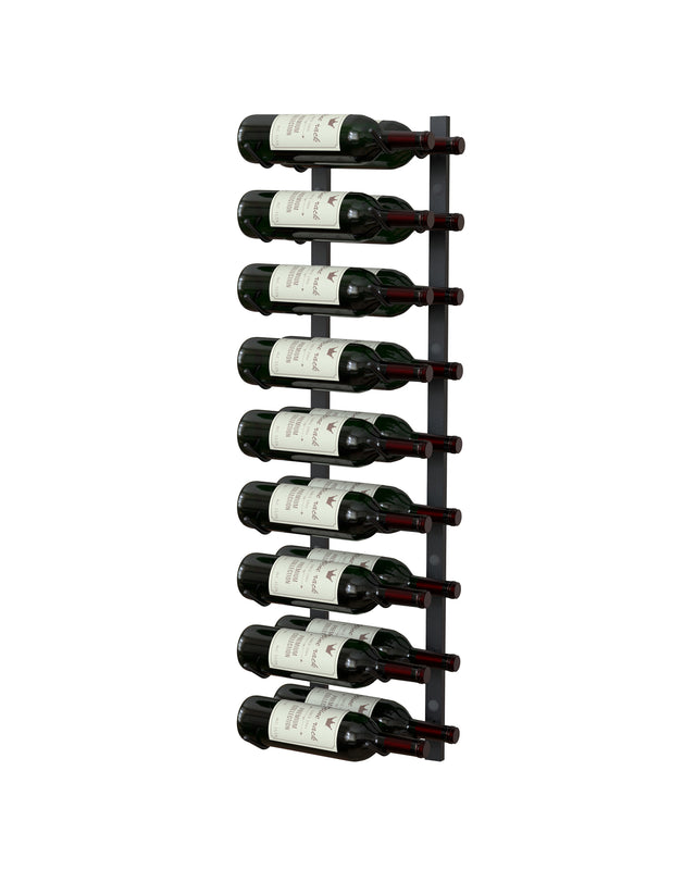 Classic wall mounted wine rack 9 bottles hooks double depth holder label-view display for 18 bottles The Rack Co 