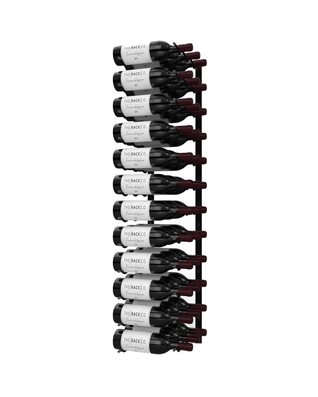 Classic wall mounted wine rack 12 bottles hooks triple depth holder label-view display for 36 bottles The Rack Co 