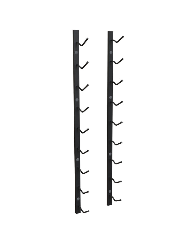 Classic wall mounted wine rack 9 bottles hooks single  depth holder label-view display The Rack Co 