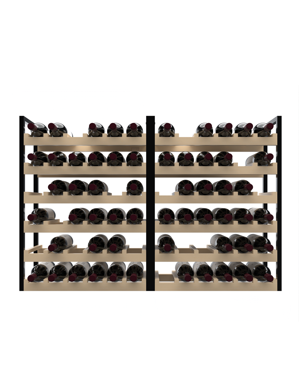 Holibanna 2 Pièces Casier à Bouteilles De Vin Métal - Support Autoportant Présentoir Noir