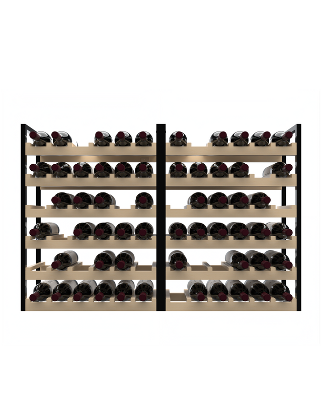 Wine Cellar Solution for 72 Bottles Modular Stackable Metal and Wood Freestanding Wine Rack for Wine Cave Storage Display The Rack Co Canada - Pack of 2