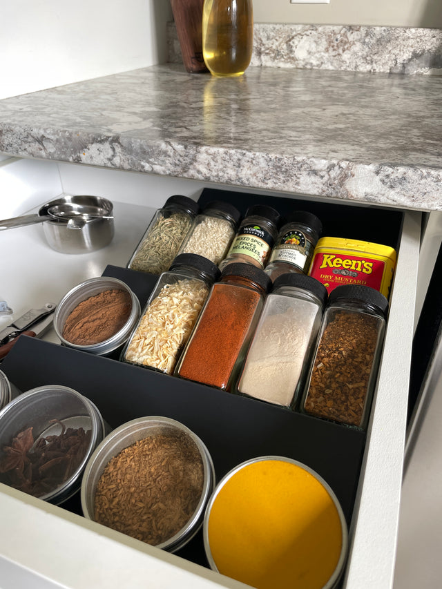 In-Drawer Spice Organizer - Black Metal