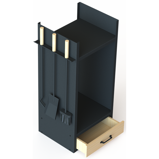 Support à bois de chauffage, outils et tiroir - Le complet