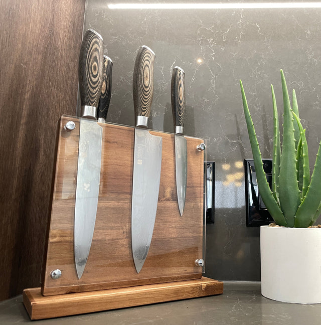 Magnetic Knife Block Wood Bamboo Kitchen Storage Accessories The Rack Co.