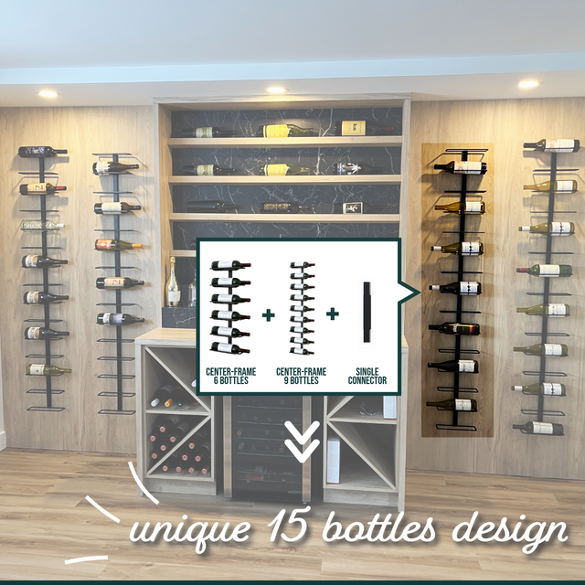 Wine Cellar DIY Connector to create unique shape wall mounted wine racks