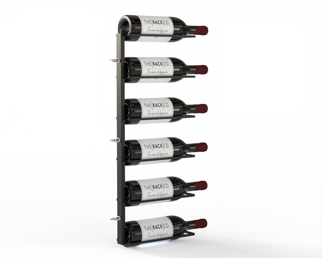 Space-saving wall mounted wine rack 6 bottles from the Rack Co wine storage solution