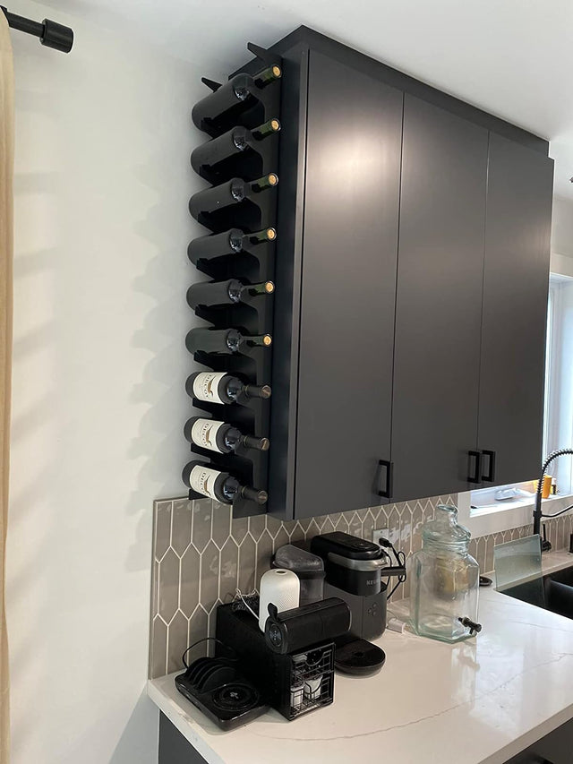 Wall-Mounted Wine Rack from The Rack Co 6 9 or 12 bottles modern wine storage display cellar for wall