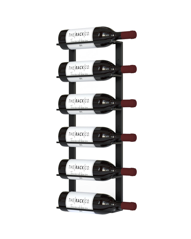 Heavy-duty black steel 6 bottles Double-Frame wine rack by The Rack Co designed for modern wine storage